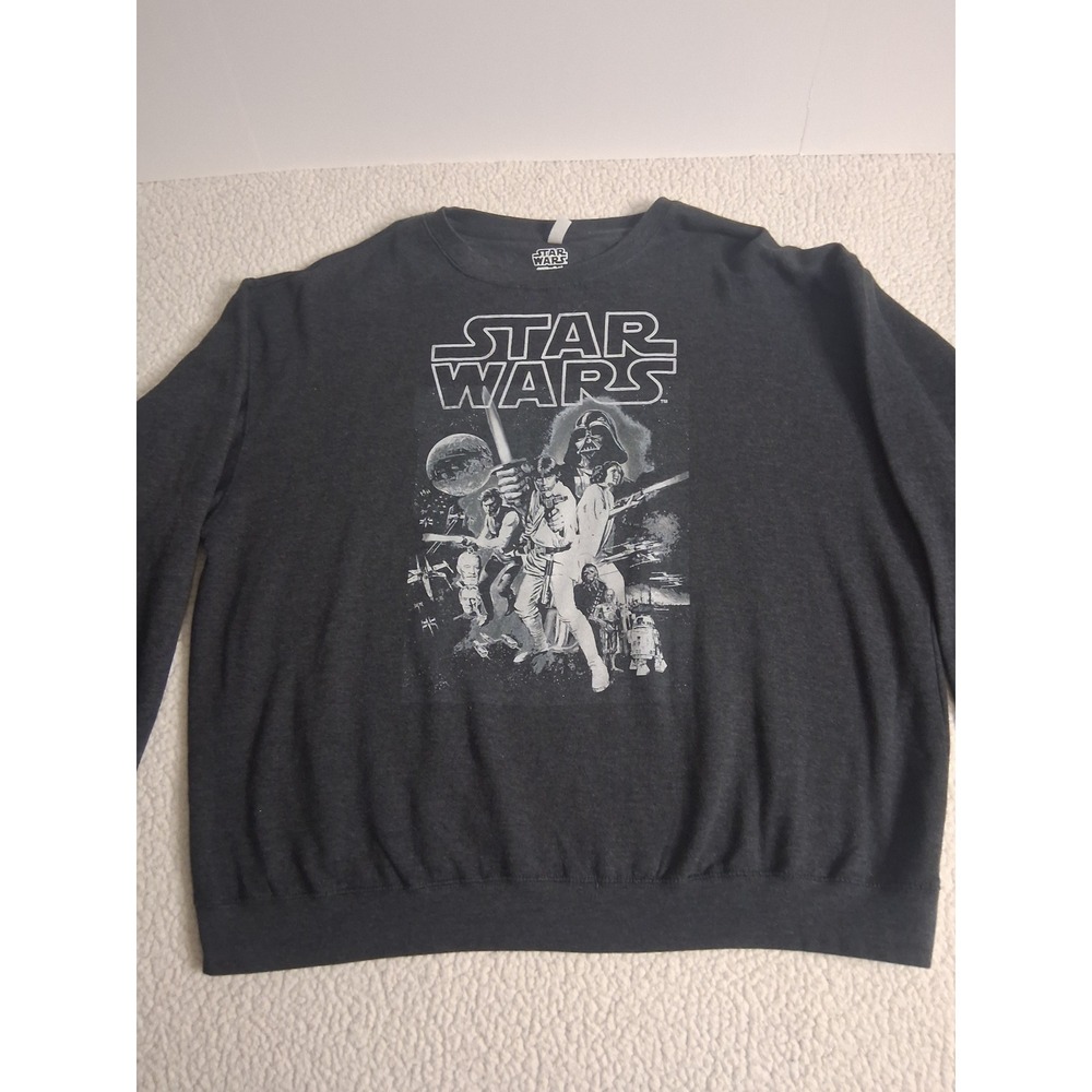 Star Wars Zuni Sportswear Graphic Sweatshirt Mens 3XL Charcoal Gray Crewneck
